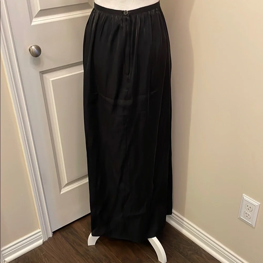Brannan Studio San Francisco Black Pleated Maxi Skirt elastic waist size 16